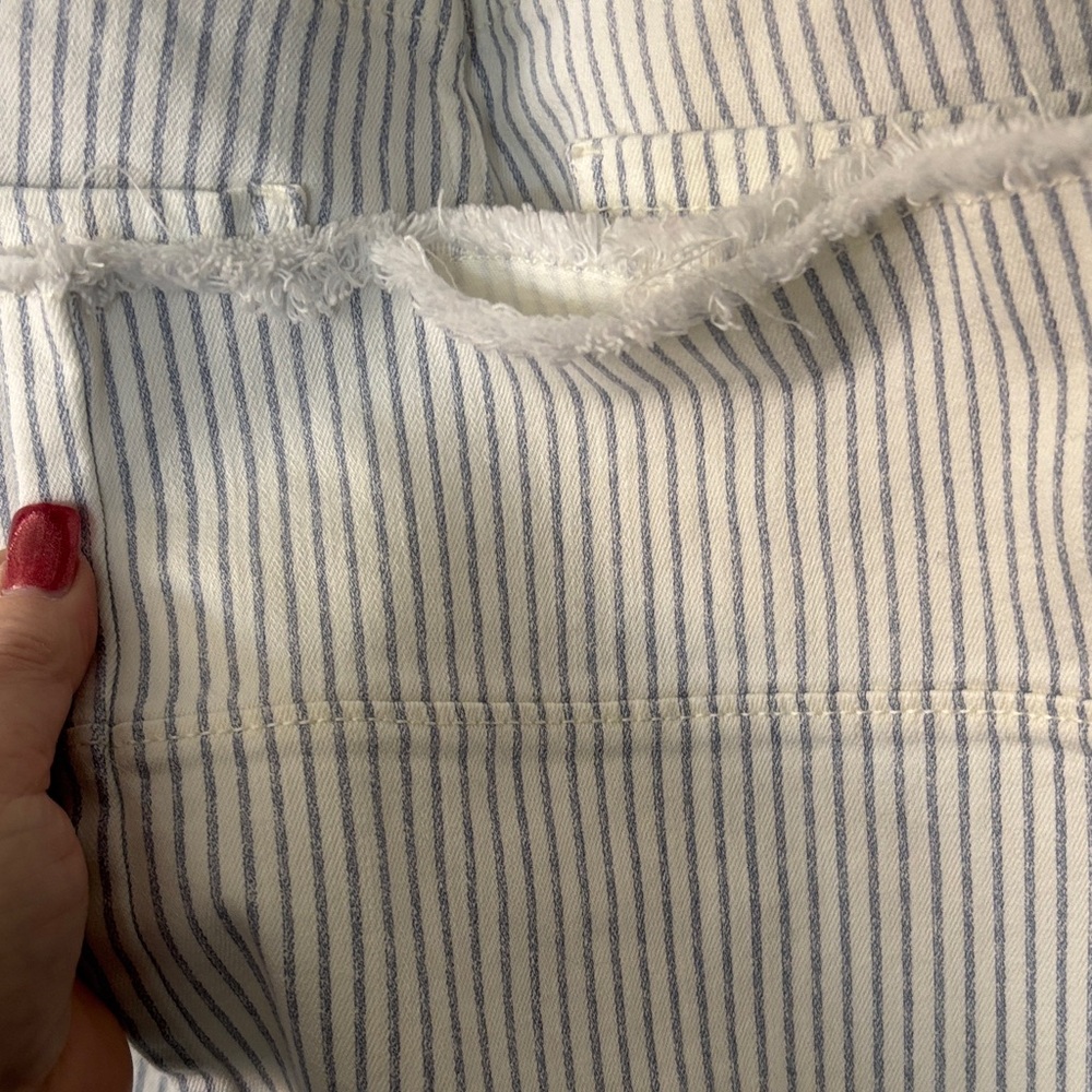J. Jill High Rise Striped Jeans - White and Gray - Picture 6 of 6